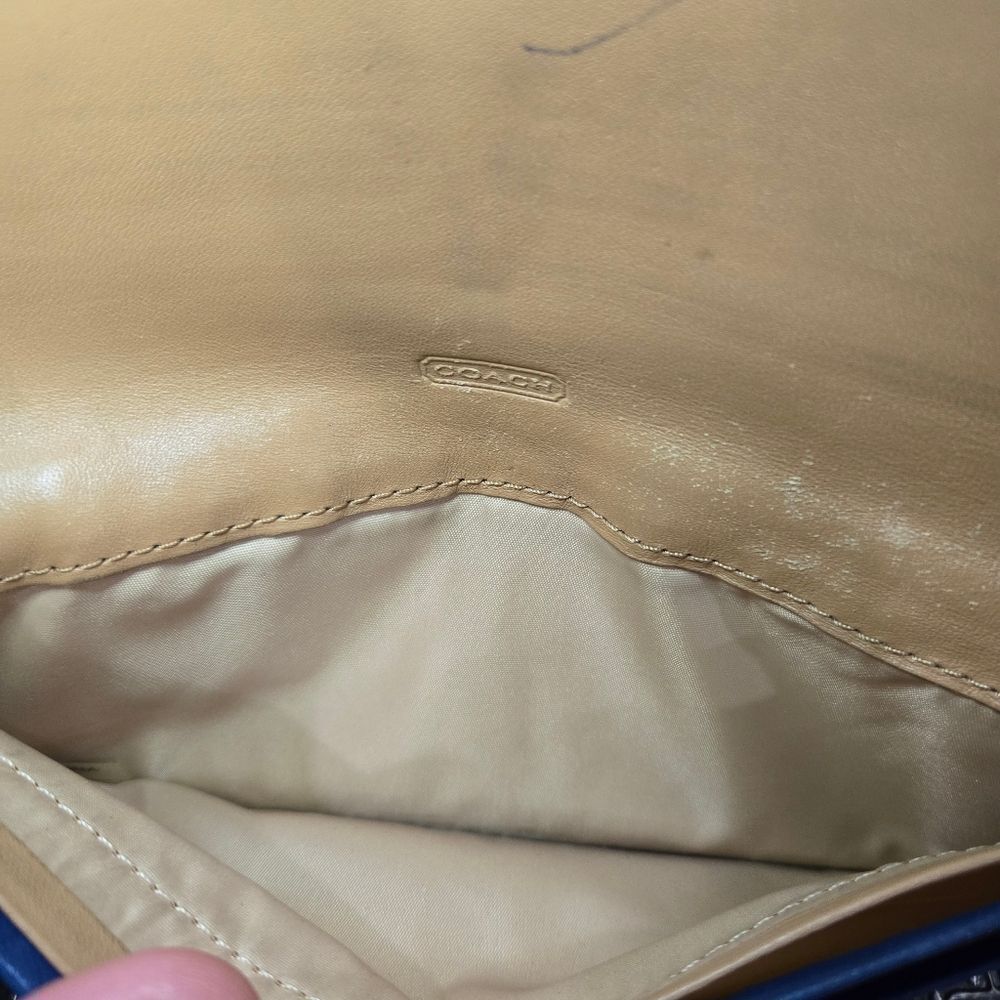 🐢 Coach Royal Blue Vintage Leather Clutch/Wallet - Picture 9 of 16